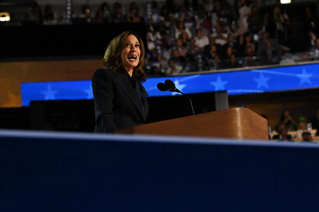 Vice President Kamala Harris at the 2024 Democratic National Convention at the United Center in Chicago on August 22.