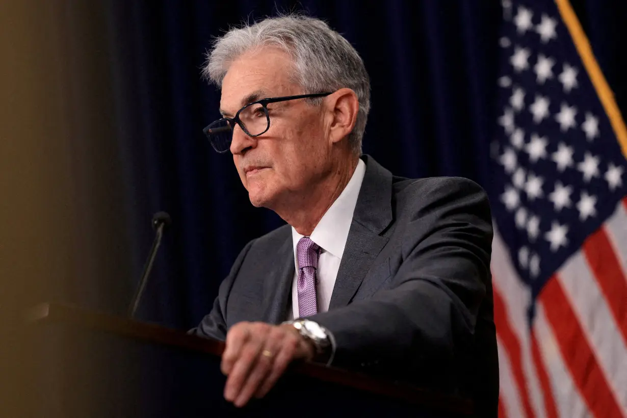 FILE PHOTO: U.S. Federal Reserve Chair Jerome Powell holds a press conference following a two-day meeting of the Federal Open Market Committee on interest rate policy in Washington