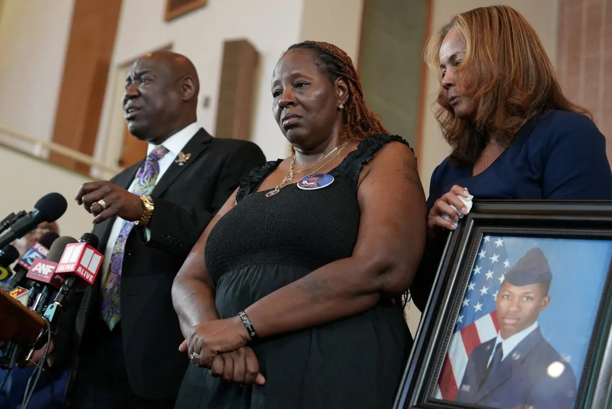 FILE PHOTO: Chantemekki Fortson, mother of U.S. Airman Roger Fortson, reacts to firing of Florida Sheriff Deputy