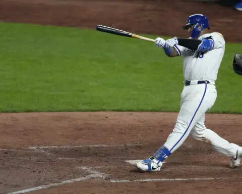 'Hey, can I play with you guys?' Royals' Salvador Perez joins kids for a Wiffle ball game