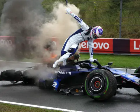 US driver Logan Sargeant walks away from fiery F1 crash during Dutch Grand Prix practice