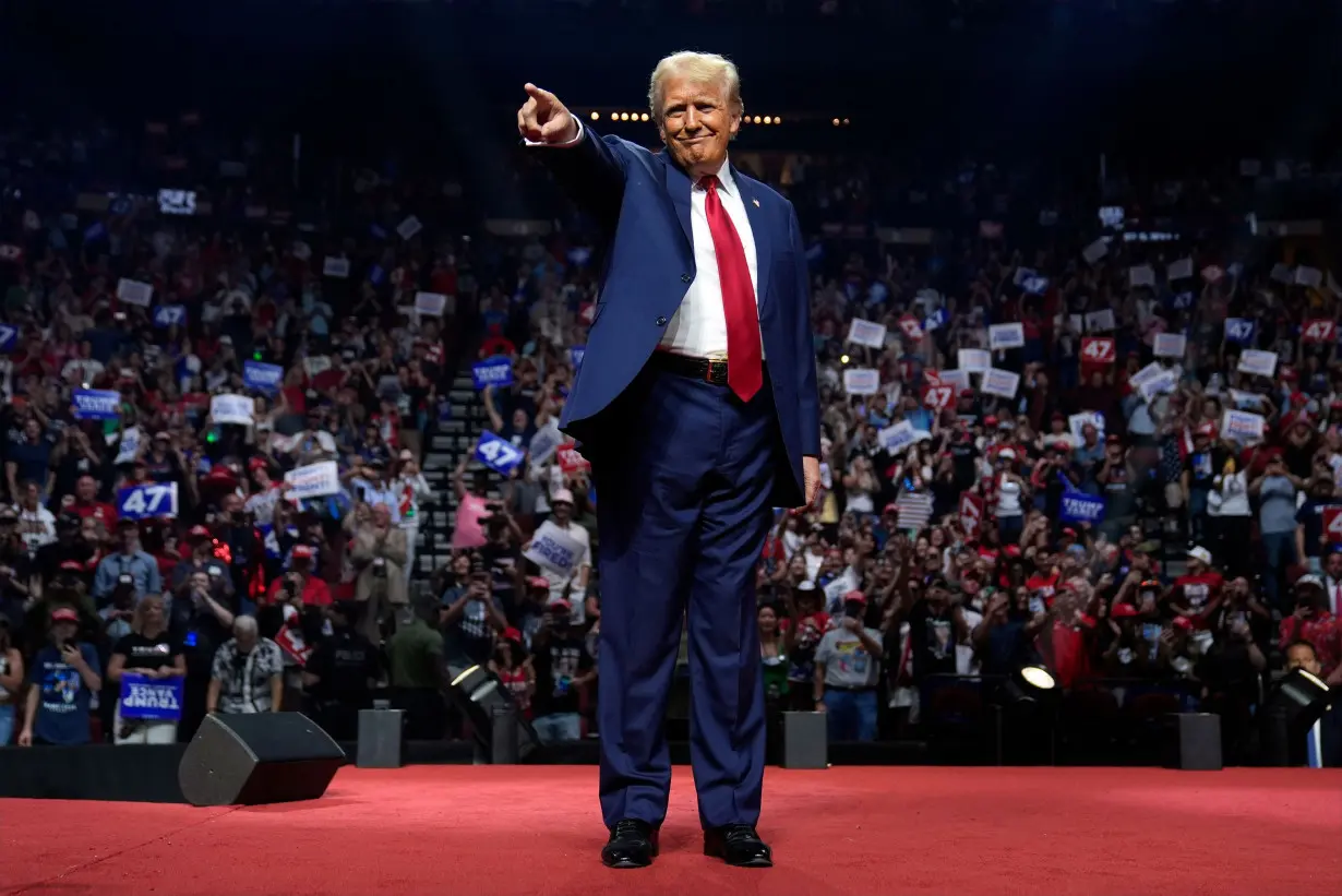 Former President Donald Trump, pictured at a campaign rally in Glendale, Arizona on August 23, is expected to visit a different battleground each day.