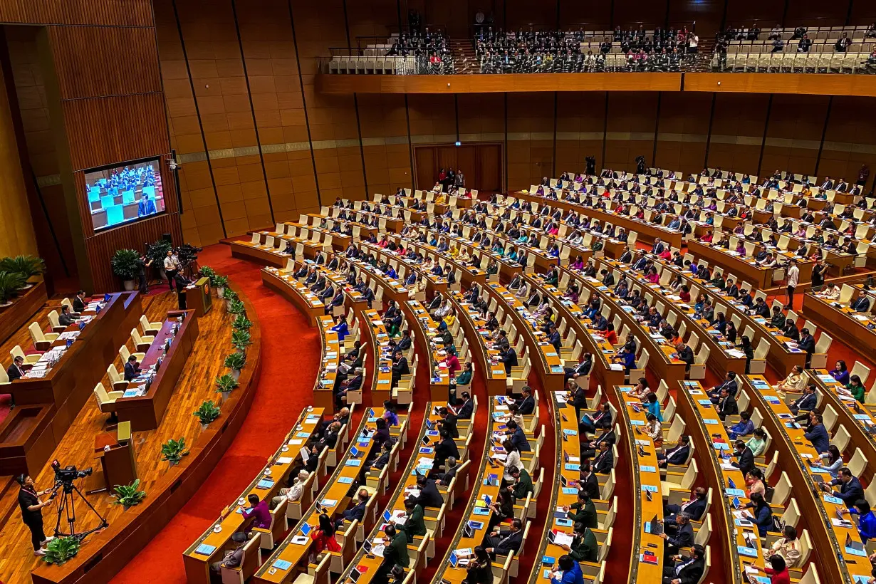 A general view of the Vietnam National Assembly during the opening ceremony of its 7th session, in Hanoi