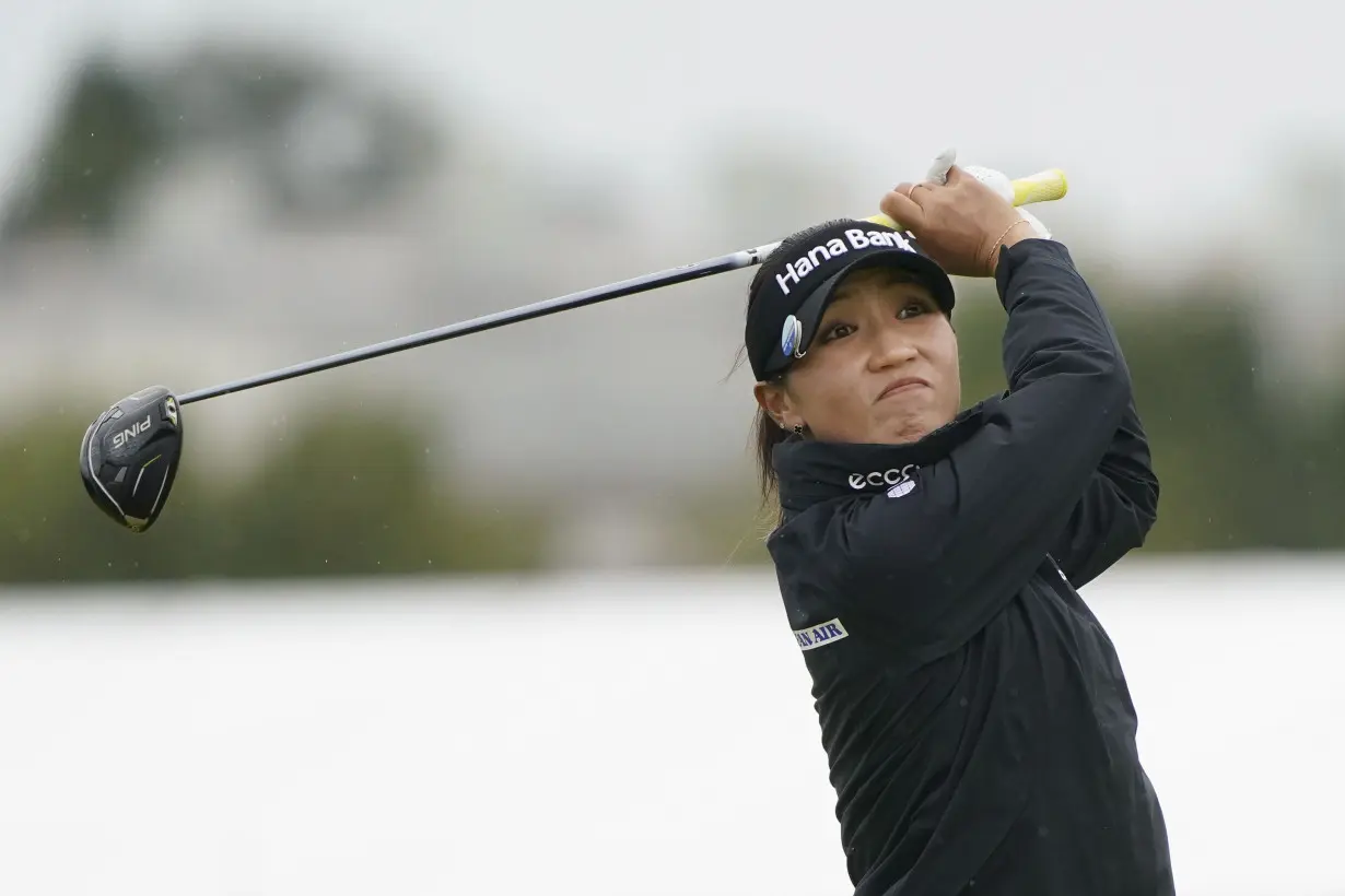 Ko hits a shot from the third tee during the final round of the Women's Open.