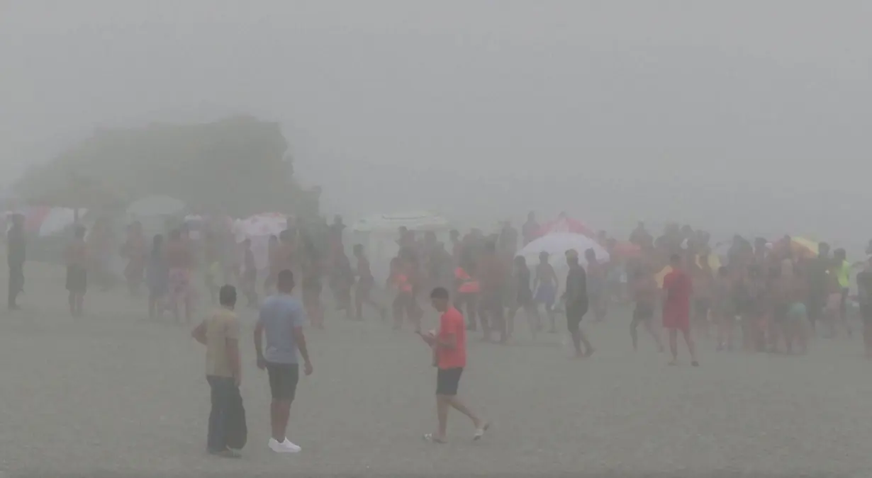 Migrants swim to El Tarajal beach