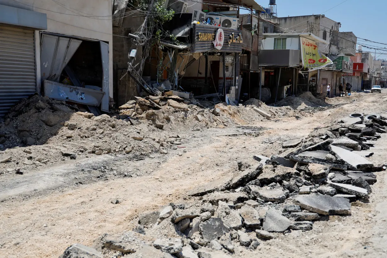 Aftermath of an Israeli raid at Nur Shams camp, in Tulkarm