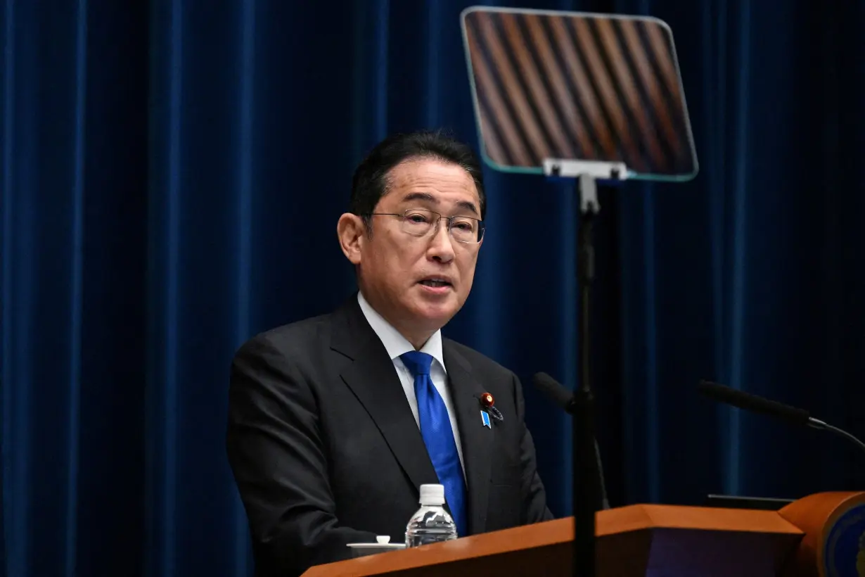 FILE PHOTO: Japan's PM Kishida holds a press conference, in Tokyo