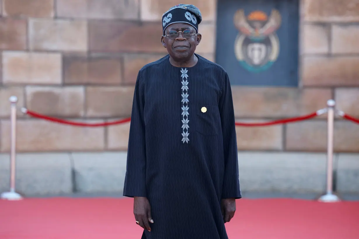 Nigerian President Bola Tinubu arrives ahead of the inauguration of South Africa's Cyril Ramaphosa as President at the Union Buildings in Pretoria