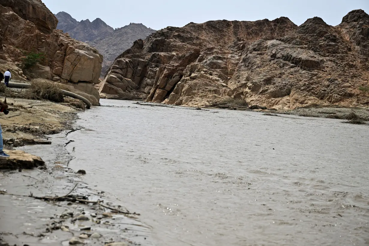 Flood water is visible, with the Red Sea mountains visible in the background, in Port Sudan