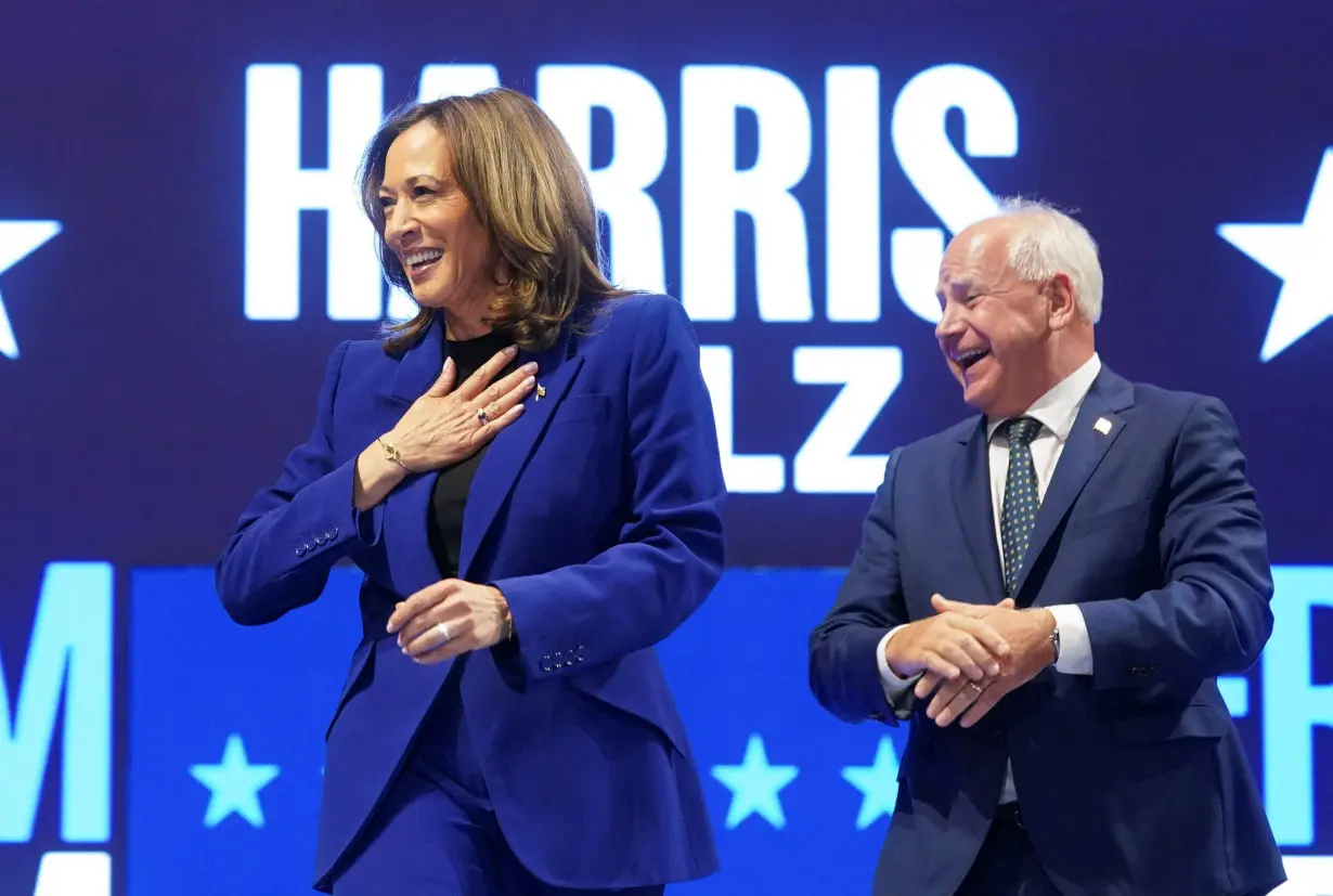 Democratic presidential candidate and U.S. Vice President Kamala Harris holds a campaign rally in Milwaukee