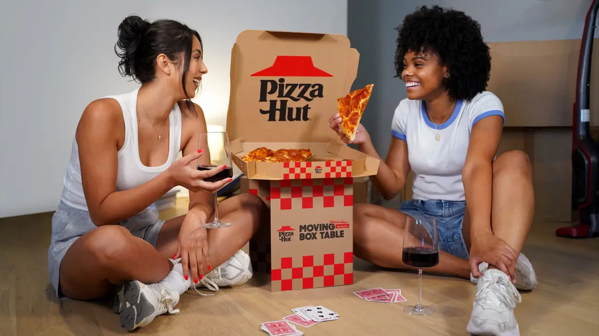 Pizza Hut is offering a pizza box that folds into a table