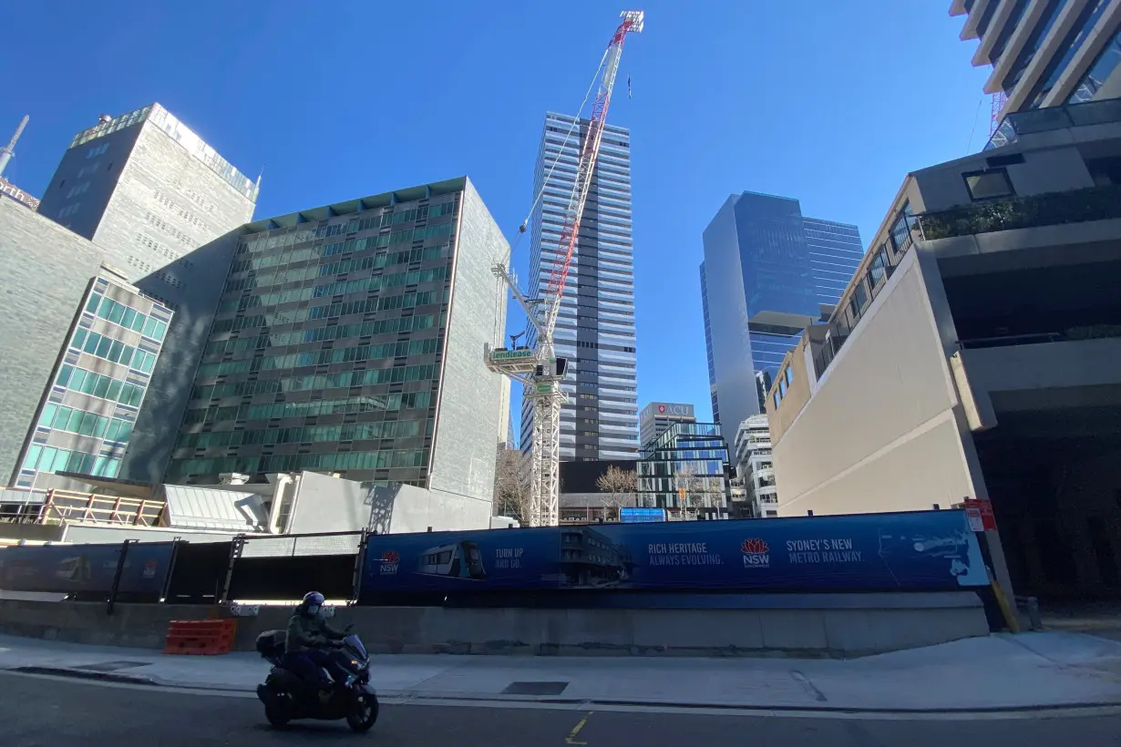 View of a construction site for a train station on the Sydney Metro