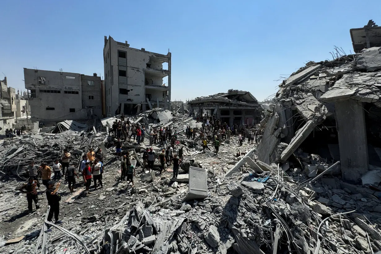 Aftermath of an Israeli strike in Khan Younis in the southern Gaza Strip