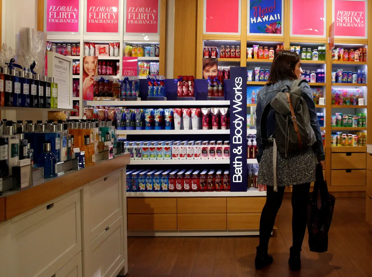 A customer shops in an L Brands Inc., Bath & Body Works retail store in Manhattan, New York