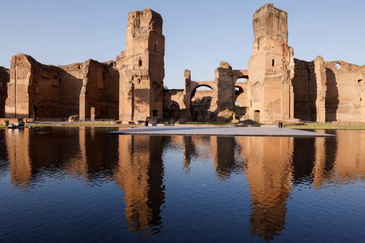 Inauguration of a special pool at the Baths of Caracalla