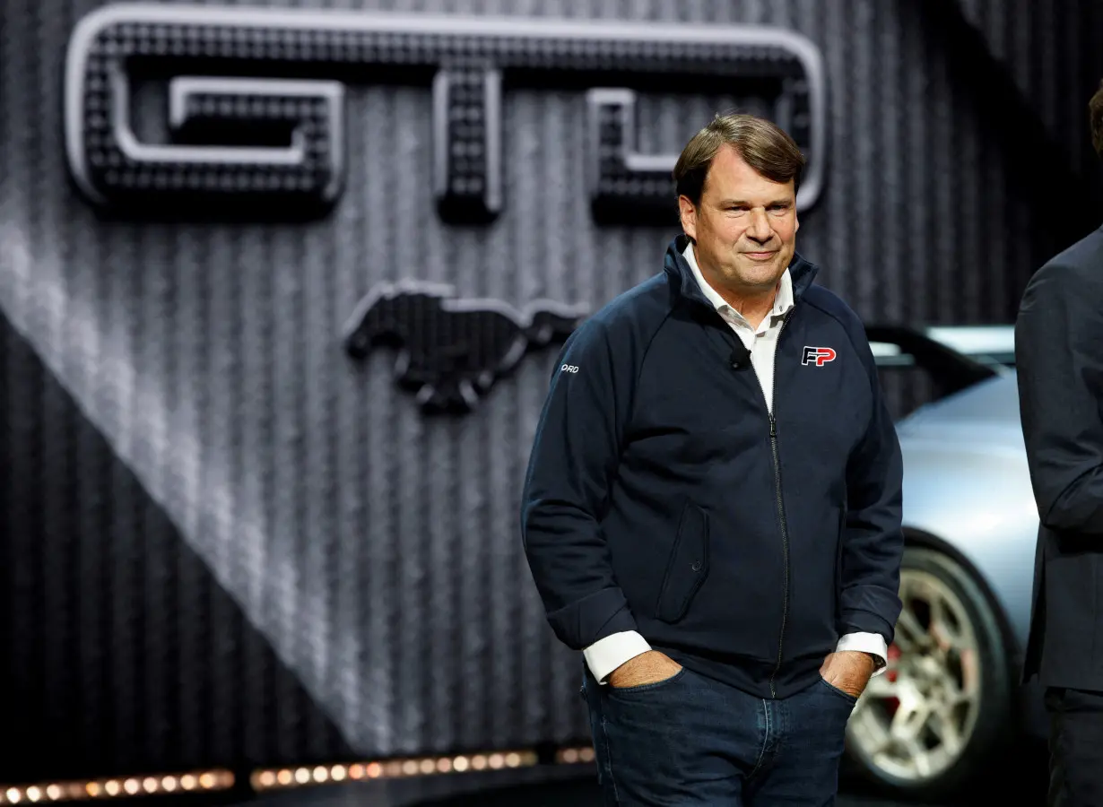 FILE PHOTO: Ford Motor President and CEO Jim Farley attends the press day of the North American International Auto Show