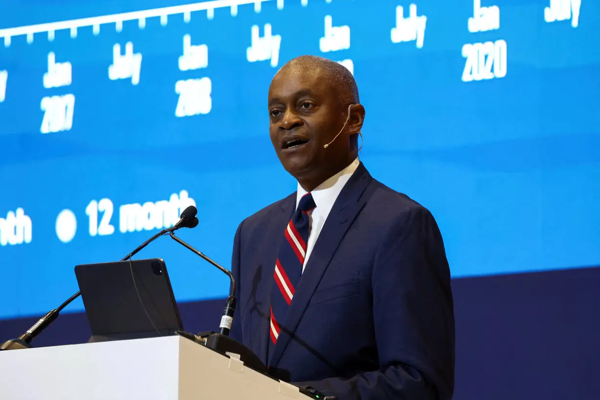 FILE PHOTO: Atlanta Federal Reserve President Raphael Bostic speaks in Cape Town