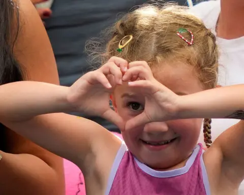 ‘How cute is that?’ Aryna Sabalenka meets her ‘mini me’ at the US Open