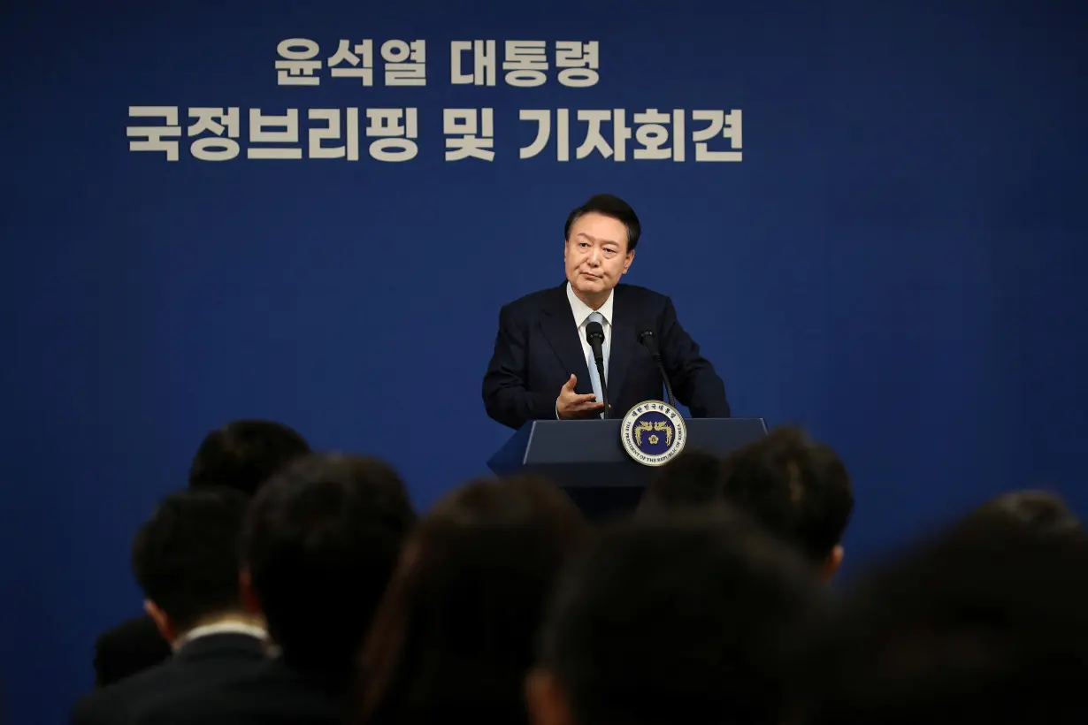 South Korean President Yoon Suk-yeol Holds Briefing On State Affairs