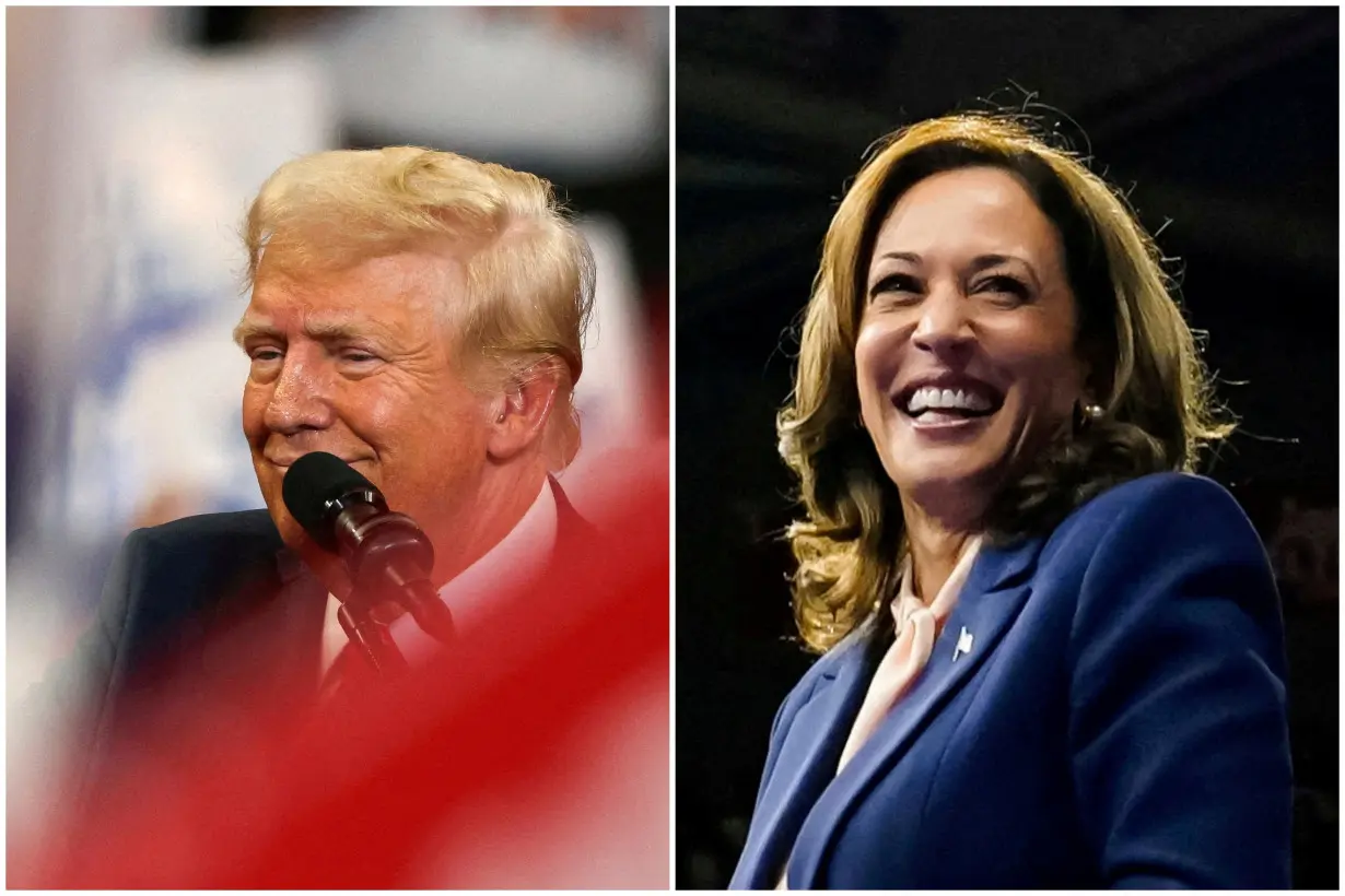 FILE PHOTO: FILE PHOTO: A combination picture shows Republican presidential nominee and former U.S. President Trump and U.S. Vice President and Democratic presidential candidate Harris