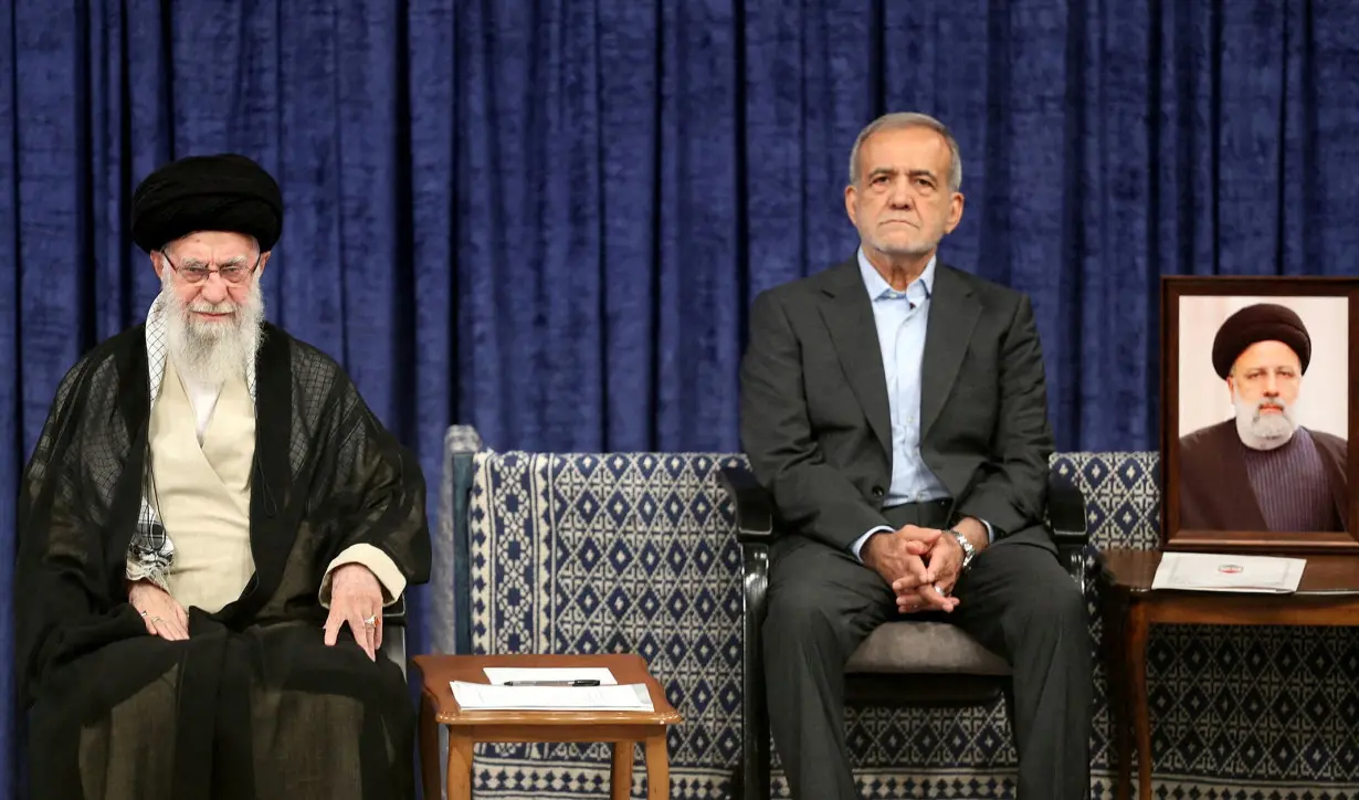 FILE PHOTO: Endorsement and presentation ceremony for Iran's newly-elected president Pezeshkian, in Tehran