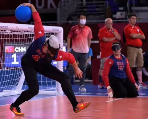 What is goalball, the sport in which Paralympians can throw a ball at over 35mph at each other?