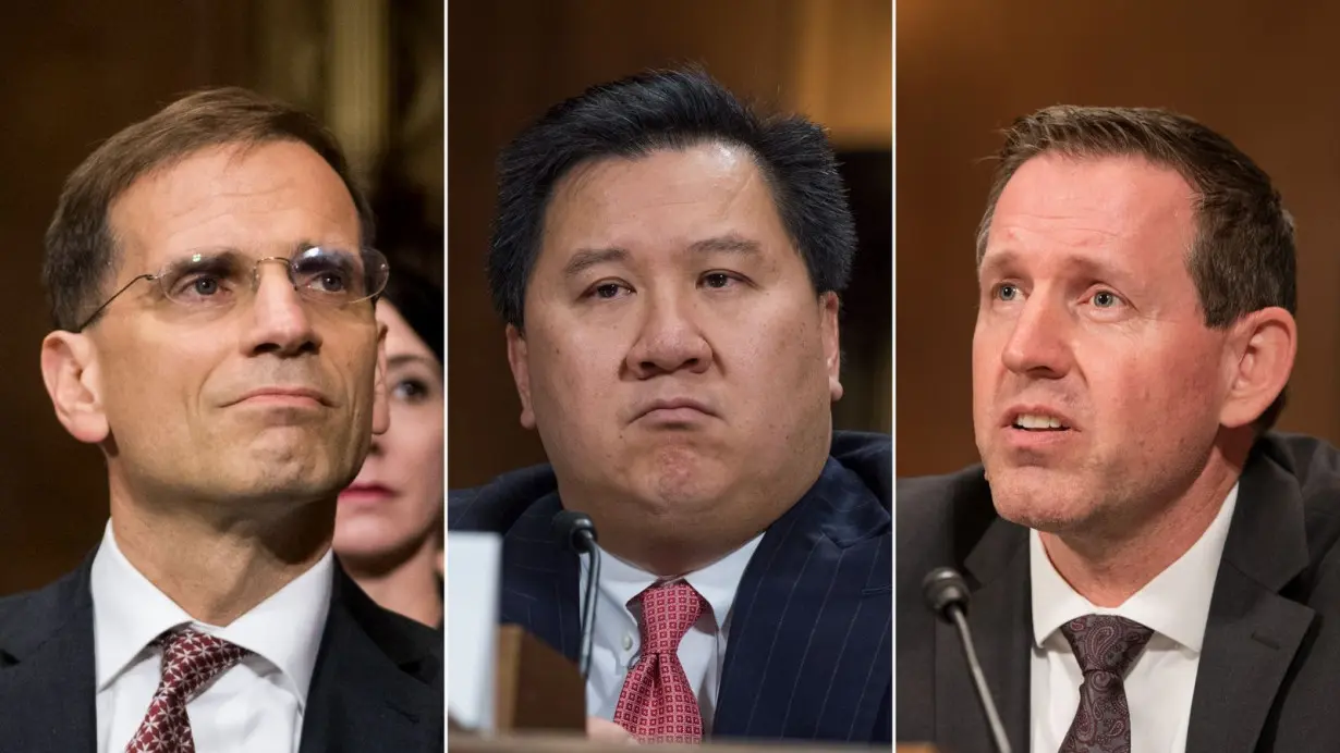 DC US Circuit Judge Gregory Katsas, 5th US Circuit Judge Jim Ho and 9th US Circuit Judge Lawrence VanDyke. All three were appointed by former President Donald Trump.