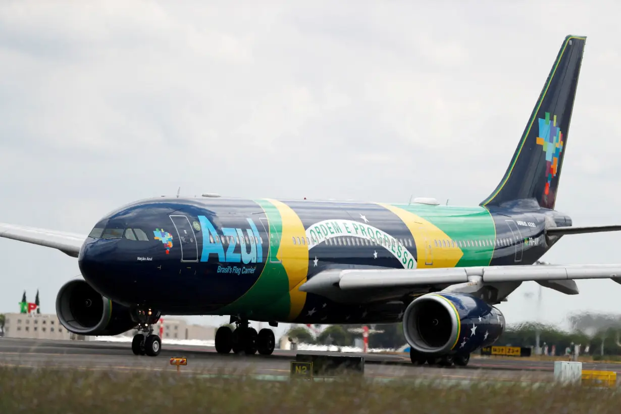 FILE PHOTO: An Azul plane prepares to take off from Lisbon airport