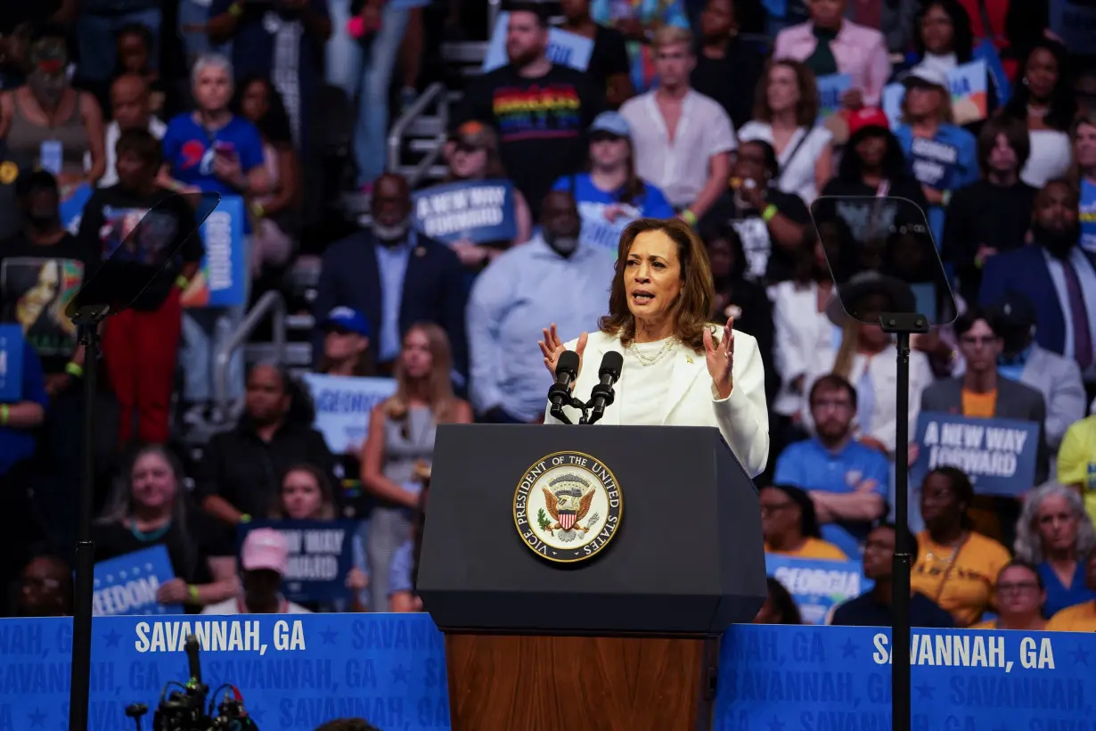 Democratic presidential nominee and U.S. Vice President Kamala Harris rally in Savannah