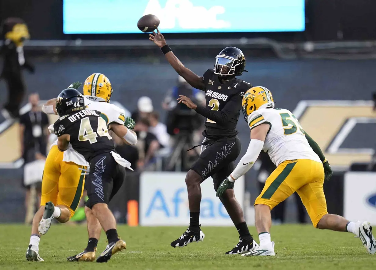 Shedeur Sanders, Travis Hunter help Colorado hold off NDSU 31-26 to start Year 2 under Deion Sanders