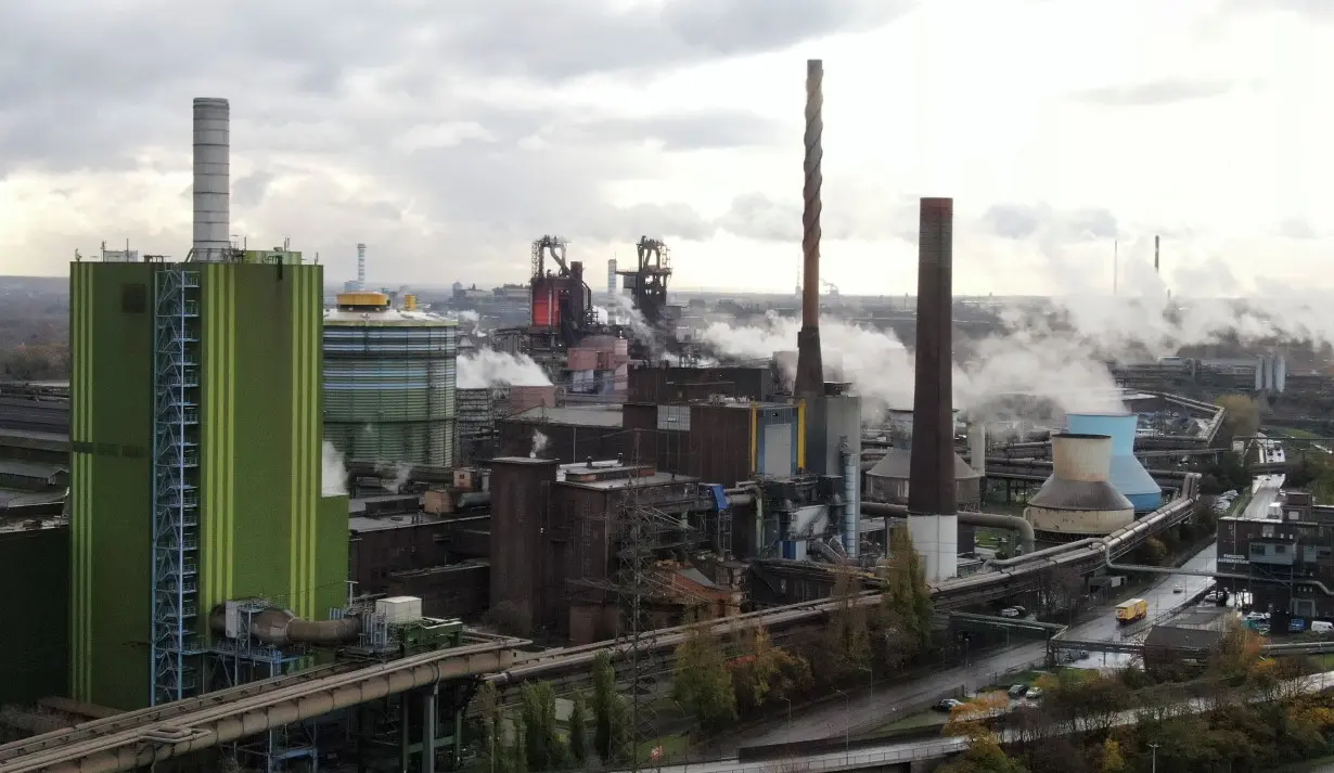 A general view of the steel plant of ThyssenKrupp in Duisburg