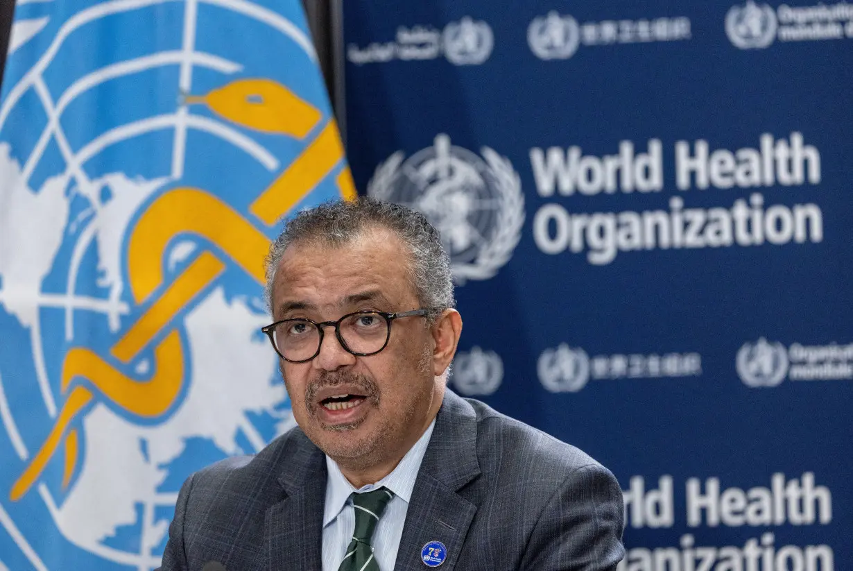 Director-General of the WHO Dr. Tedros attends an ACANU briefing in Geneva