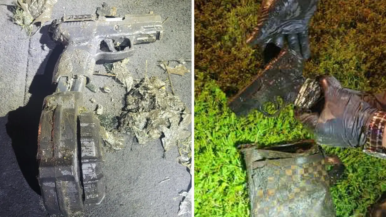 Weapons recovered after children crash stolen car into muddy pond, police say