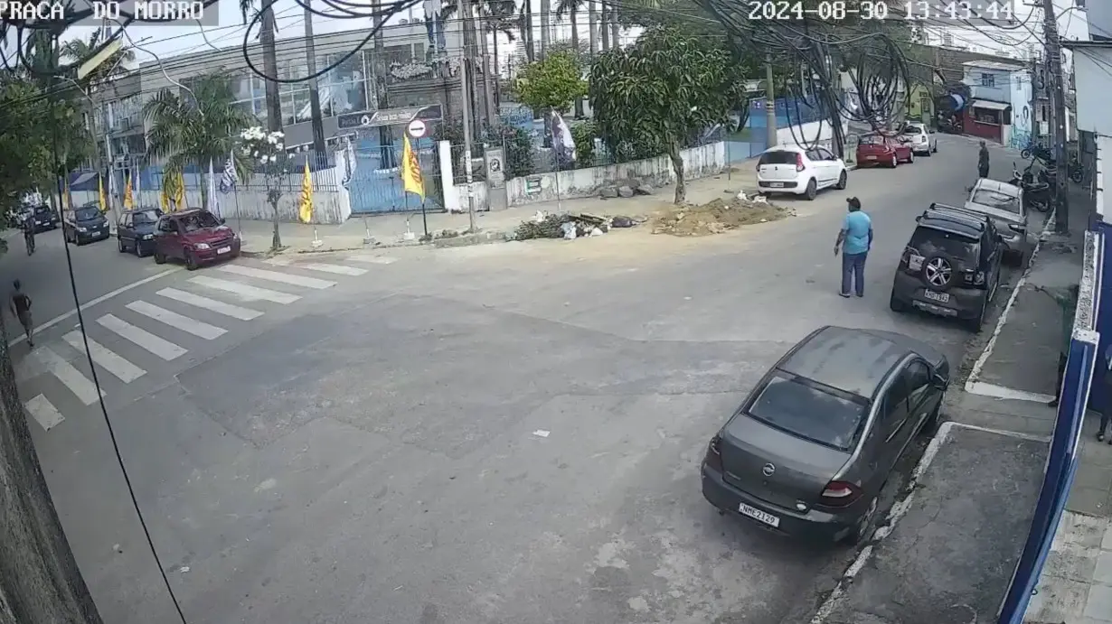 Surveillance camera shows Brazil church roof collapsing, at least two dead