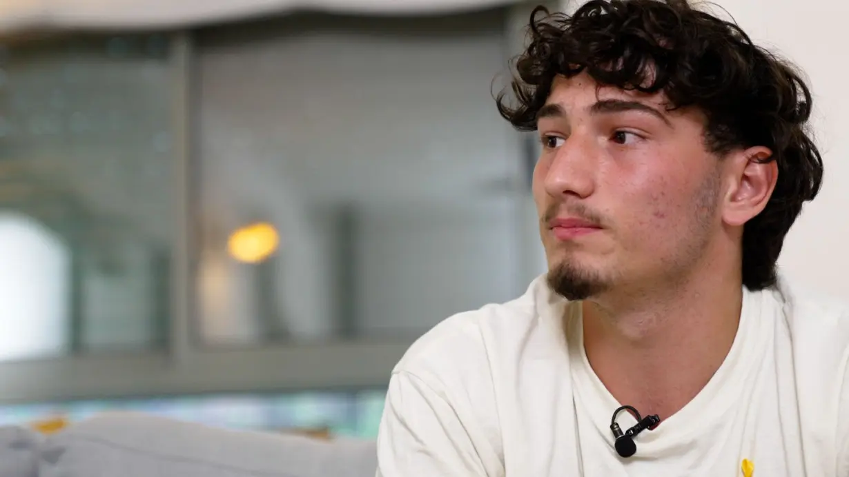 17-year-old Ziv Zinger looks on during an interview with CNN in the town of Rosh Pina, Israel on August 22.