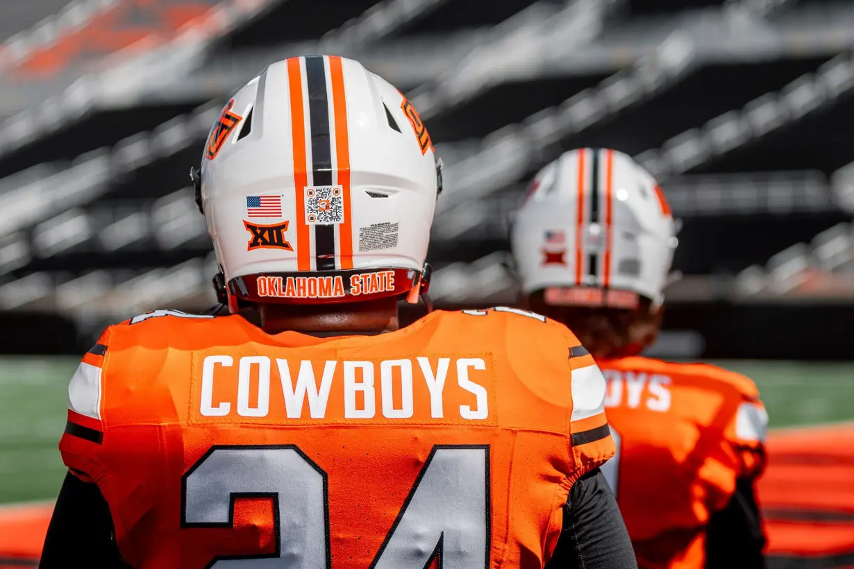 NCAA bans Oklahoma State football from using QR codes on helmets