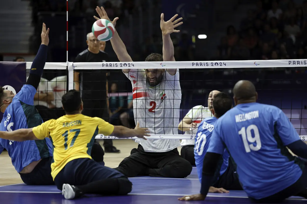 APTOPIX Paris Paralympics Sitting Volleyball