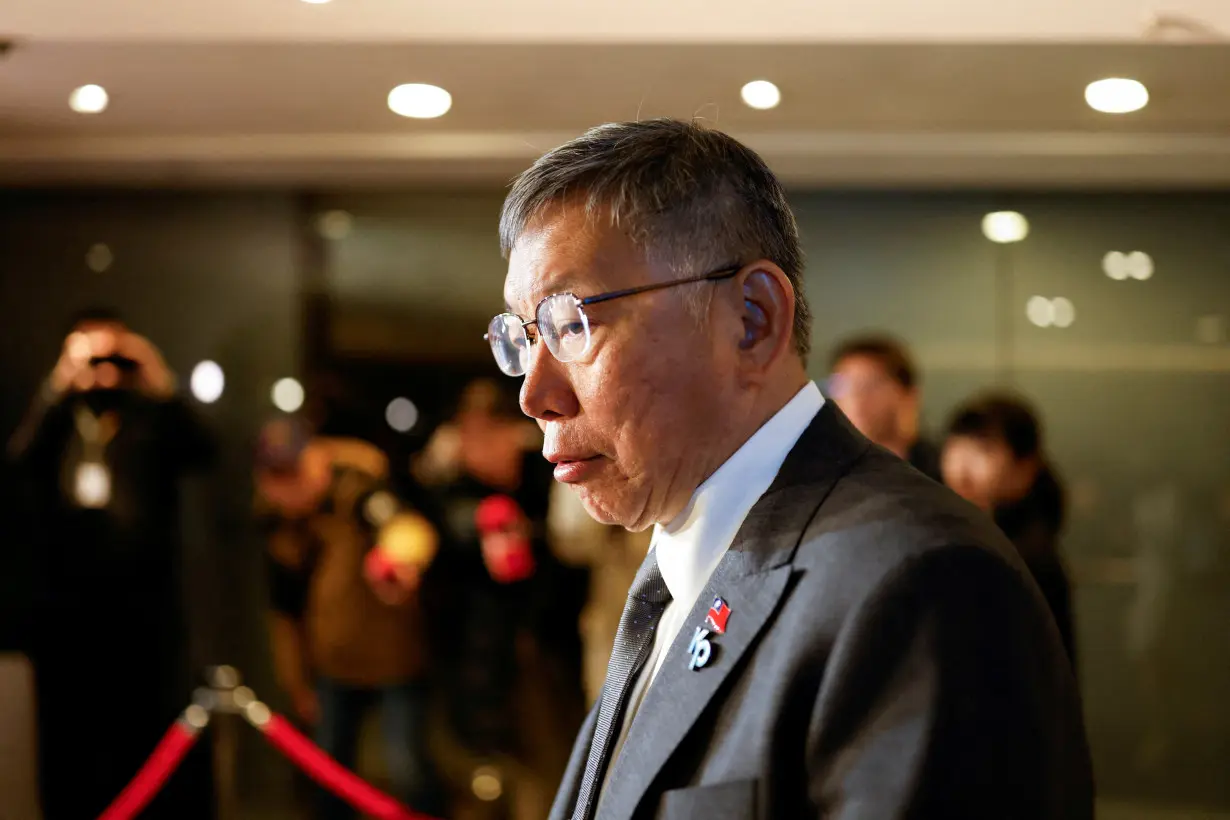 FILE PHOTO: Ko Wen-je, Taiwan People's Party (TPP) presidential candidate, holds a press conference in Taipei