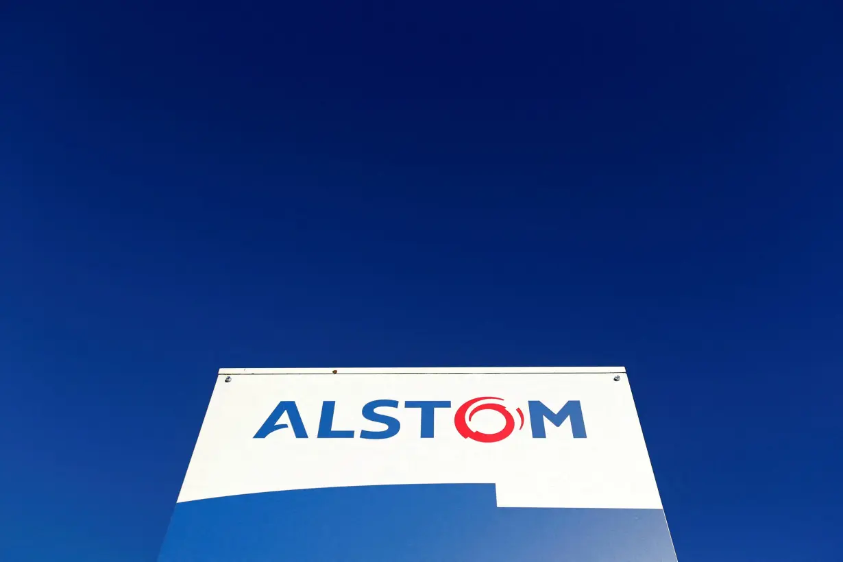 FILE PHOTO: A logo of Alstom is seen at the Alstom's plant in Semeac near Tarbes