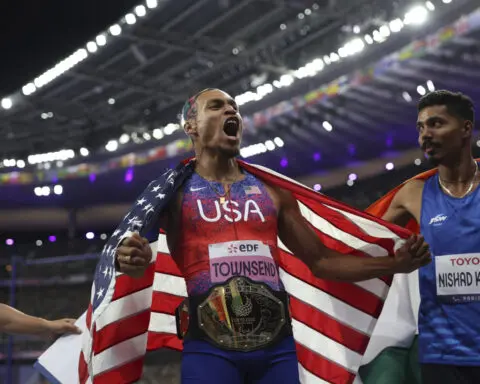 Wearing the eyes of Picasso Townsend wins third straight high jump gold medal at Paralympics