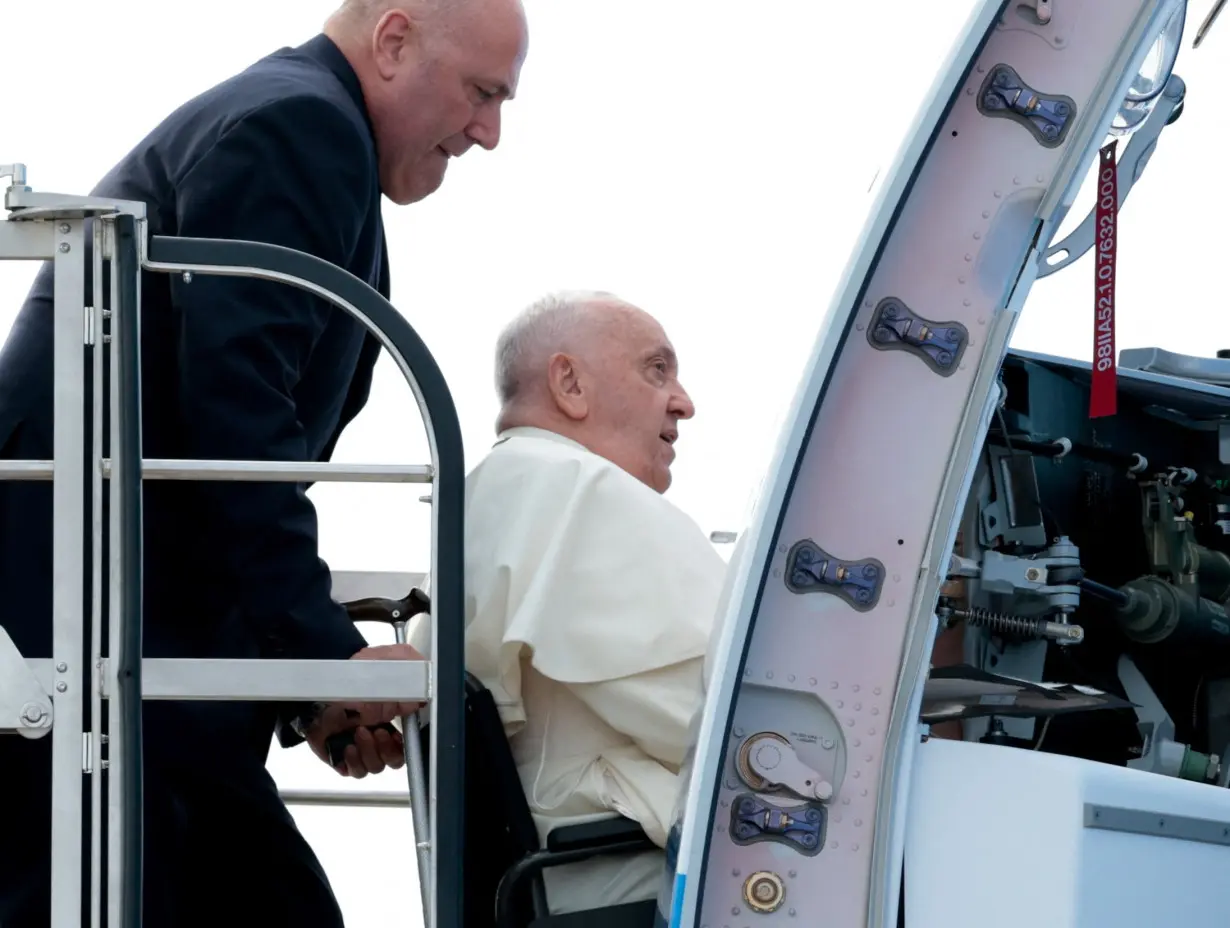 Pope leaves Rome for a trip to Asia