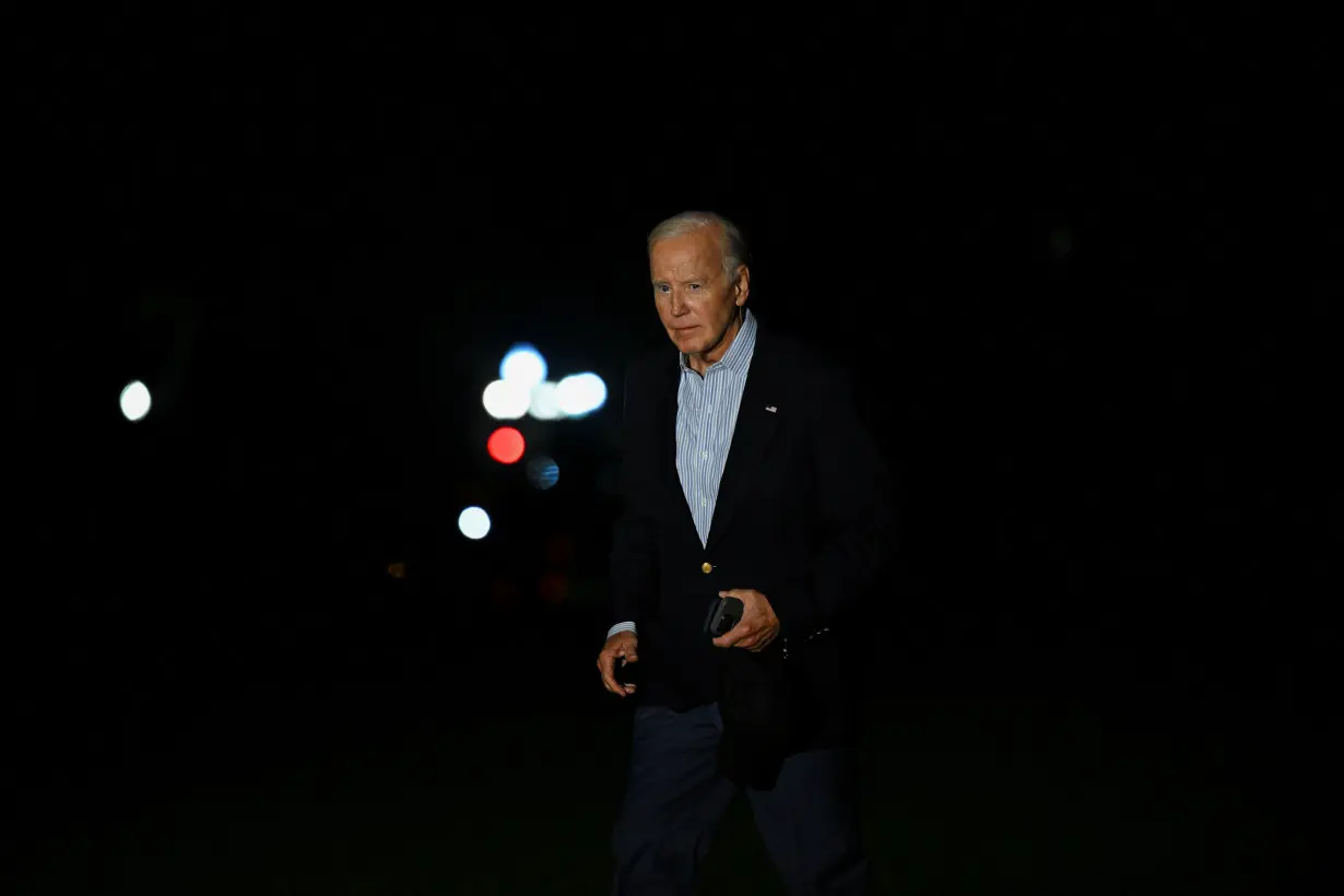 U.S. President Biden returns to White House in Washington