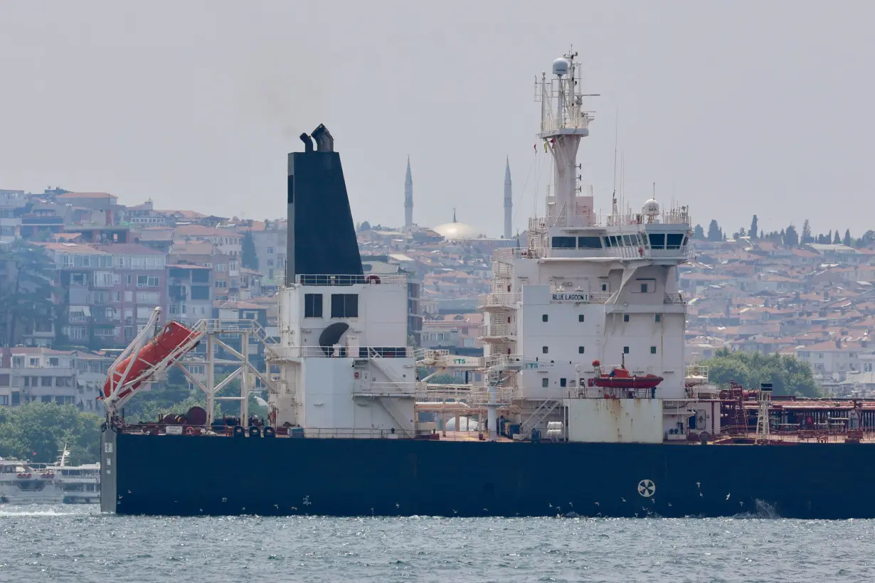 Panama-flagged oil tanker Blue Lagoon I transits Istanbul's Bosphorus