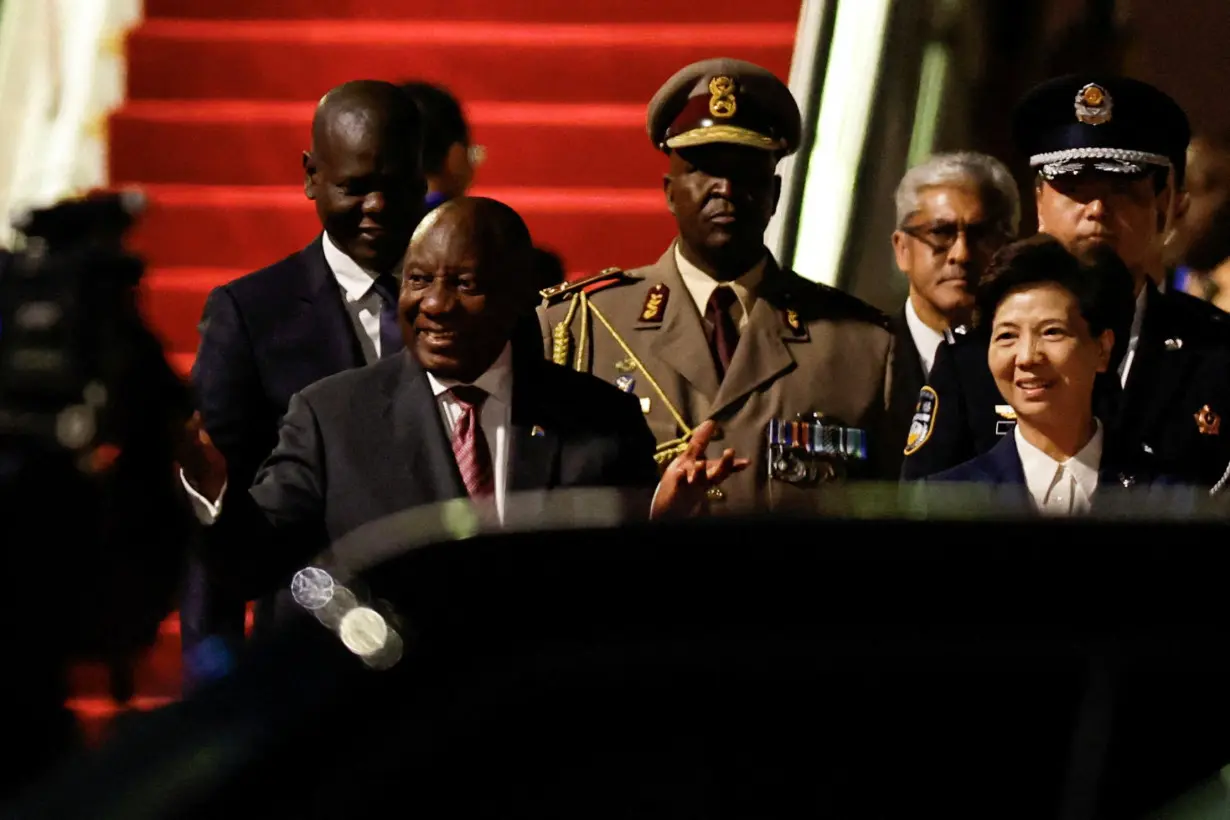 FILE PHOTO: South Africa's President Cyril Ramaphosa arrives in Beijing ahead of China-Africa Cooperation forum