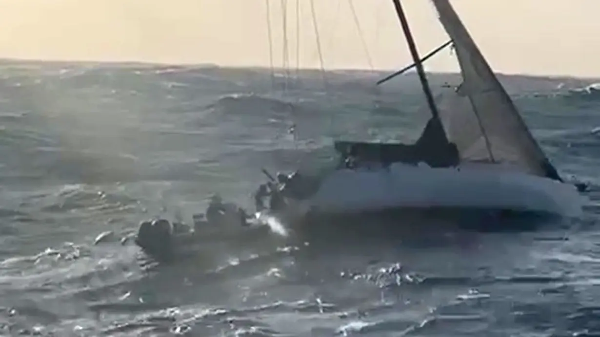 Two rescued from stricken yacht 'at the mercy of the elements' in 24-hour ordeal