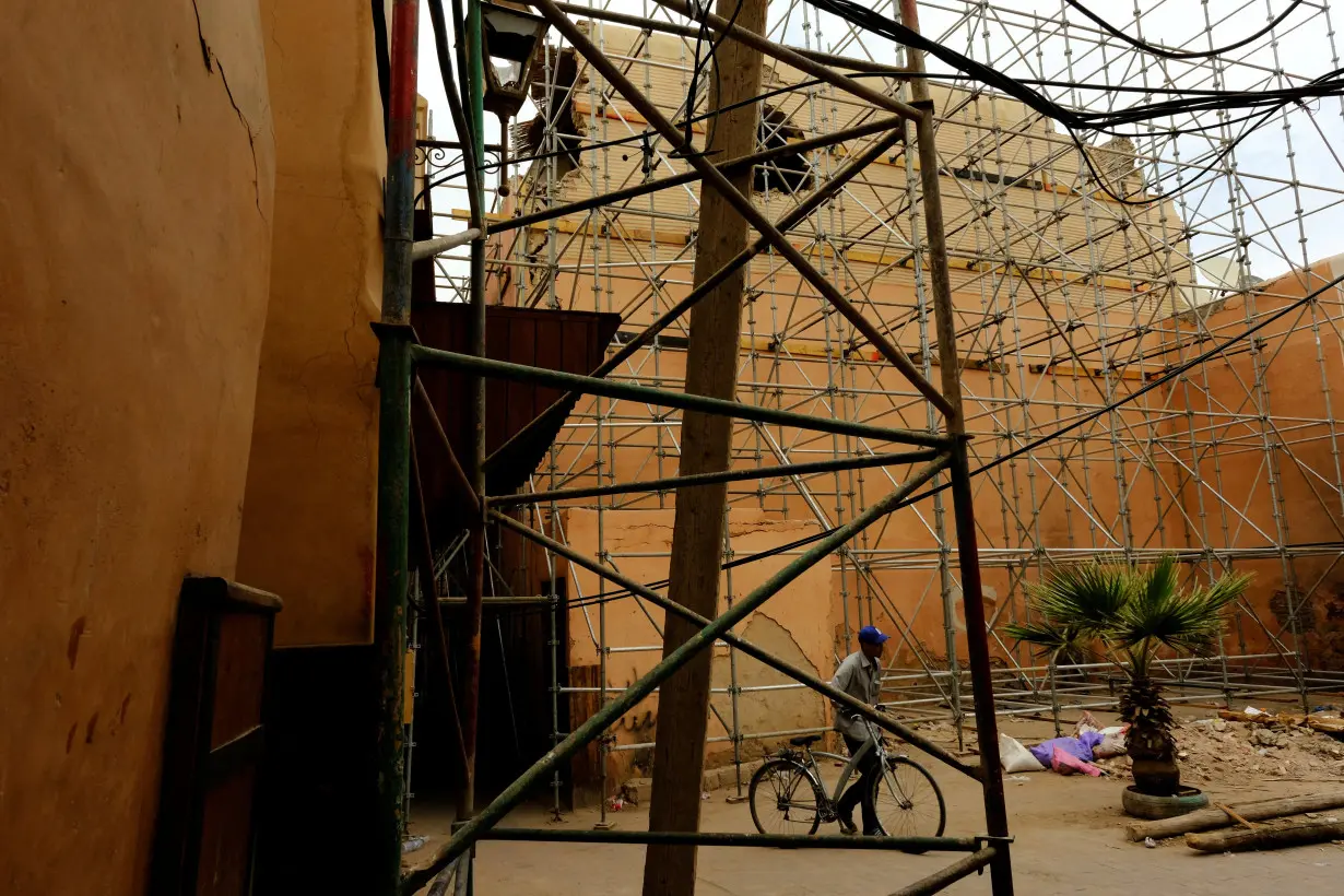 FILE PHOTO: Damaged buildings under repair in the aftermath of last month's deadly earthquake in Marrakech