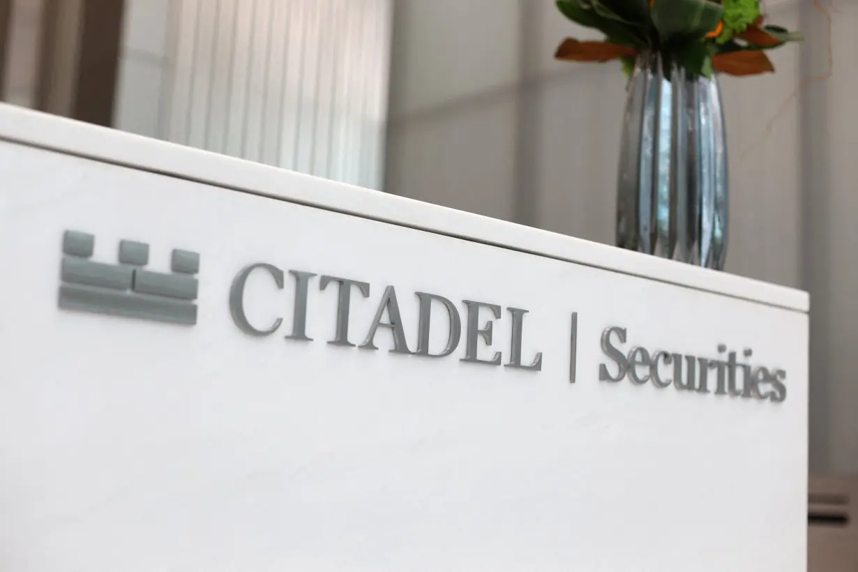 The Citadel Securities logo is seen at their offices in Manhattan, New York City