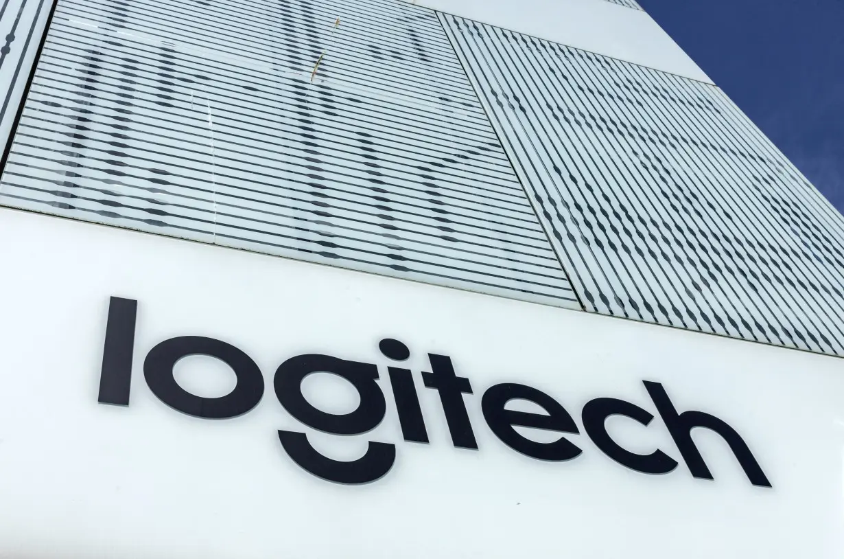 FILE PHOTO: A view of the Logitech logo on a building at the EPFL Innovation Park, in Ecublens