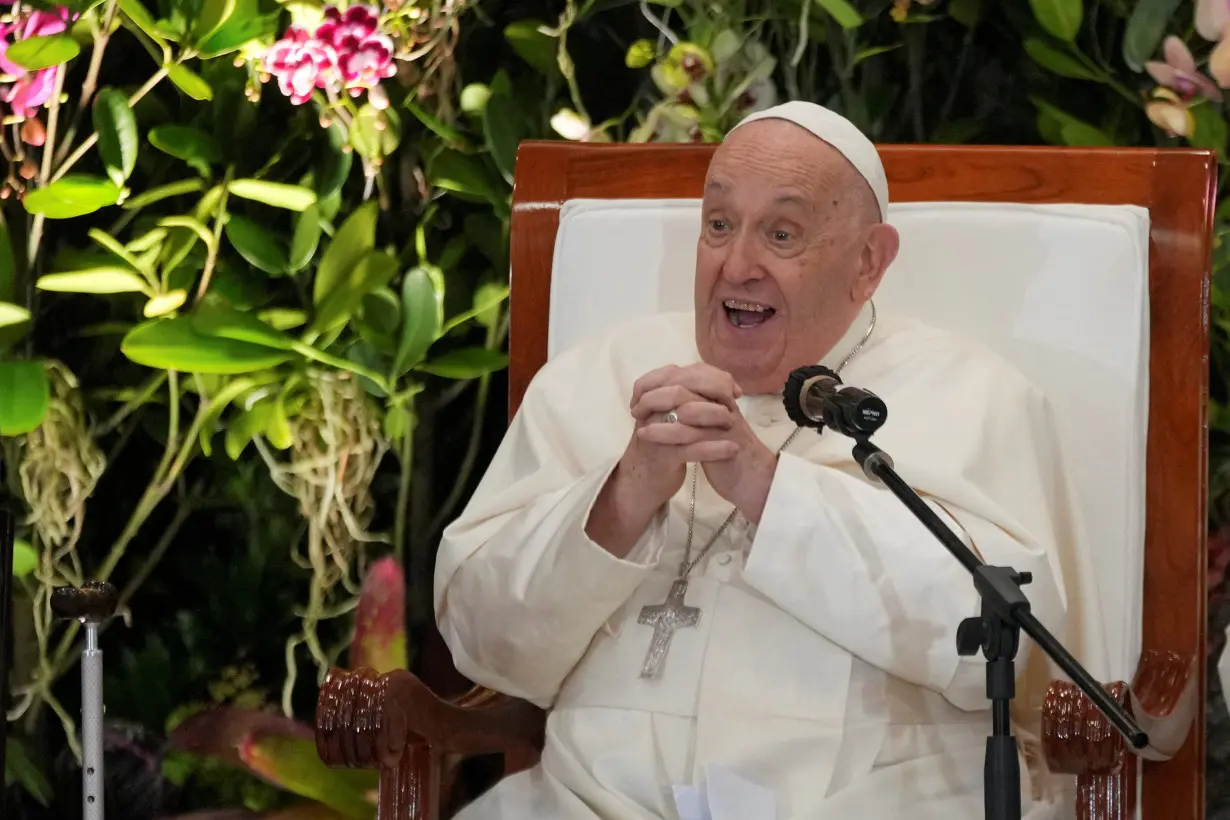 Pope Francis visits the Jakarta Cathedral, in Jakarta