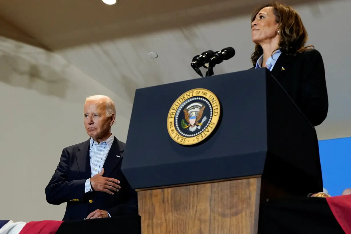 U.S. President Biden and Democratic presidential nominee Harris attend a Labor Day campaign event in Pittsburgh